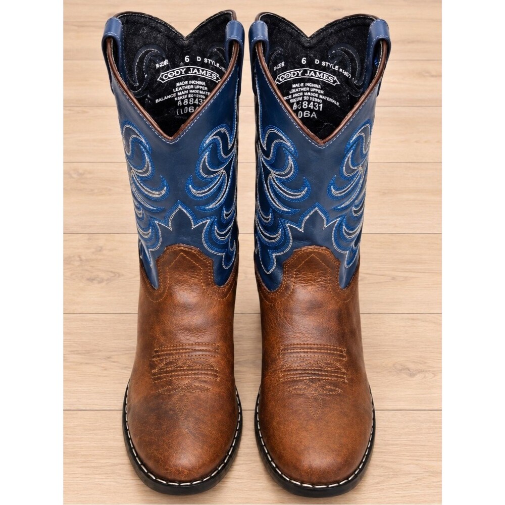 Cody James  Men’s Size 6D Black & Blue Western/Cowboy Leather Boots EUC